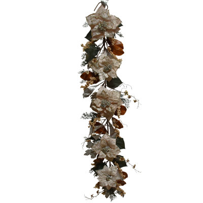 5' Christmas Poinsettias Garland