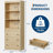 71" Fluted Bookshelf with 3 Drawers, 3-Tier Open Shelves, Tall Waved Bookcase for Home Office-852293005-844680480