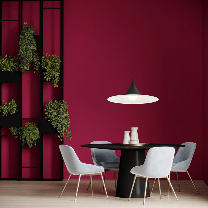 Luminaire suspendu conique 1 lumière Gelila, Noir mat