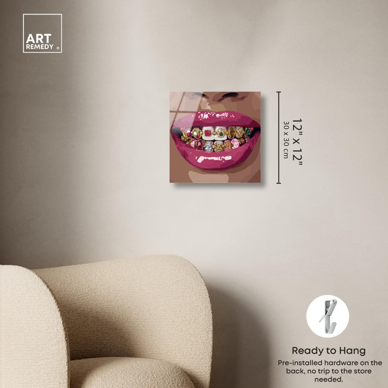 «Ruby T dents», reproduction d'art à la mode par Art Remedy, H 12 po x l 12 po