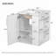 Armoire de salle de bain murale avec armoire latérale, portes à fermeture douce et lavabo moderne pour un rangement élégant