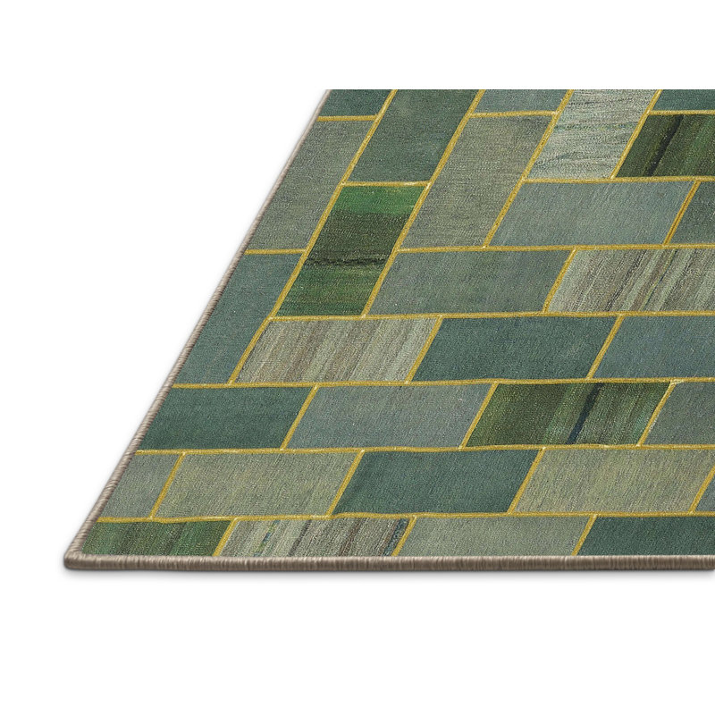Tapis vert / gris, Rectangle 7 pi x 9 pi