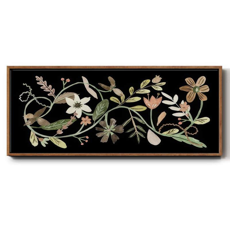Pressed Flowers I - Framed Canvas, 20" H x 50" W