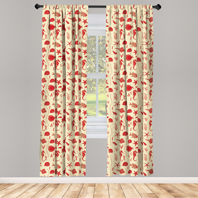 Geometric Semi-Sheer Rod Pocket Curtain Panels, 28" W x 95" L
