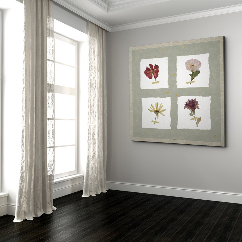 Pressé de fleurs I - impression, H 16 po x l 16 po x P 1,5 po, Toile tendue