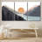 Sun Mountain Landscape Range Abstract Lake Nature Wall Art Decor Framed Canvas 3 Pieces Print Set-75851882-75851883