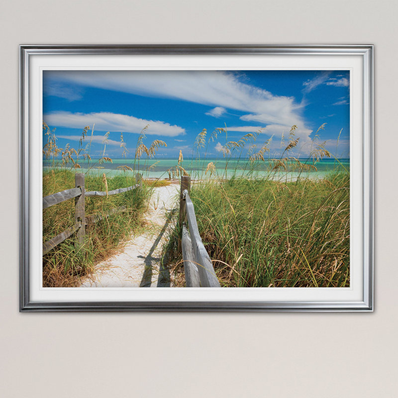 Secluded Keys - Single Picture Frame Print, Silver, 30" H x 40" W x 1.5" D
