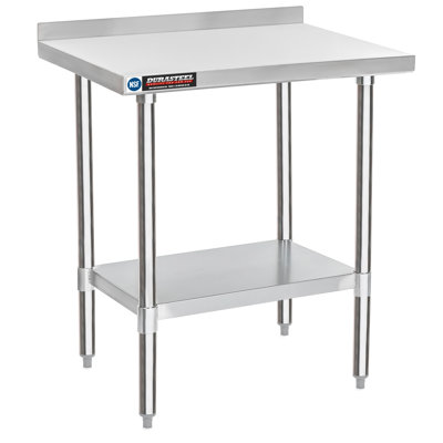 DuraSteel Stainless Steel 30'' L x 24'' W x 36'' H Adjustable Work Table