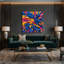 Aquarelle abstraite, art mural sur toile mauve 59-853753725