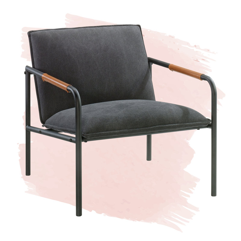 Méridienne de 26,77 po Twinar, Mélange de polyester, Tissu gris anthracite