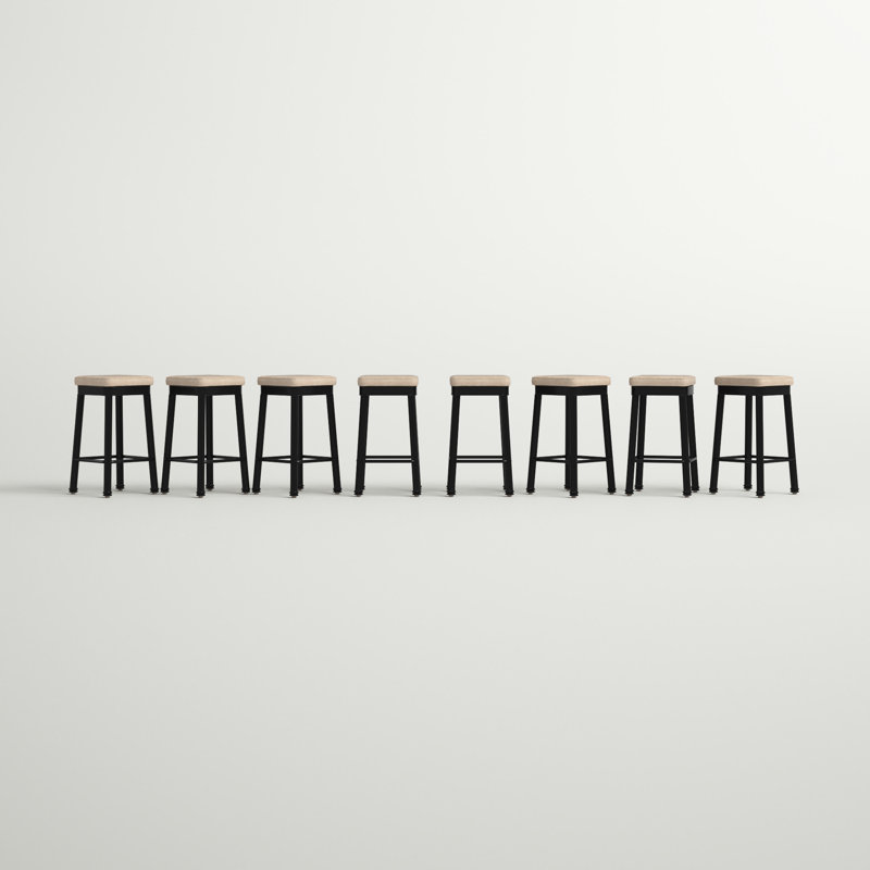 Coggeshall Powder Coated Aluminum Outdoor Stool with Cushion, Bar Stool (30” Seat Height)