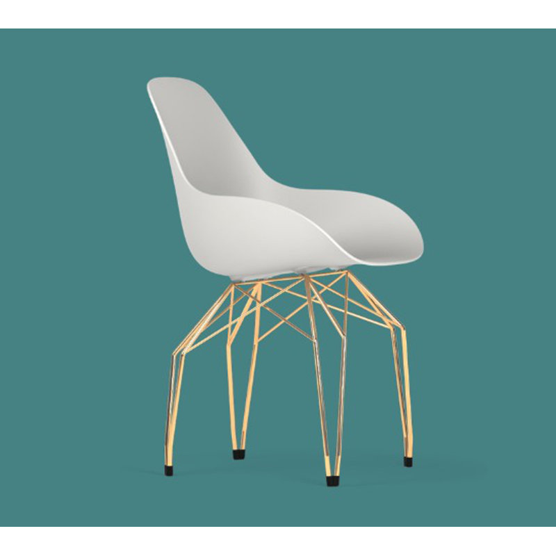 Fauteuil Masami, Bleu océan, Doré