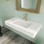 Lavabo vasque de salle de bain mural à surface solide 35 "avec trop-plein blanc mat