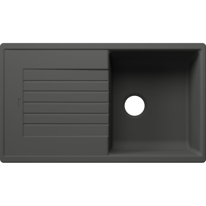Zia Single Bowl Inset Kitchen Sink, 202mm H x 500mm W x 860mm L, Coffee