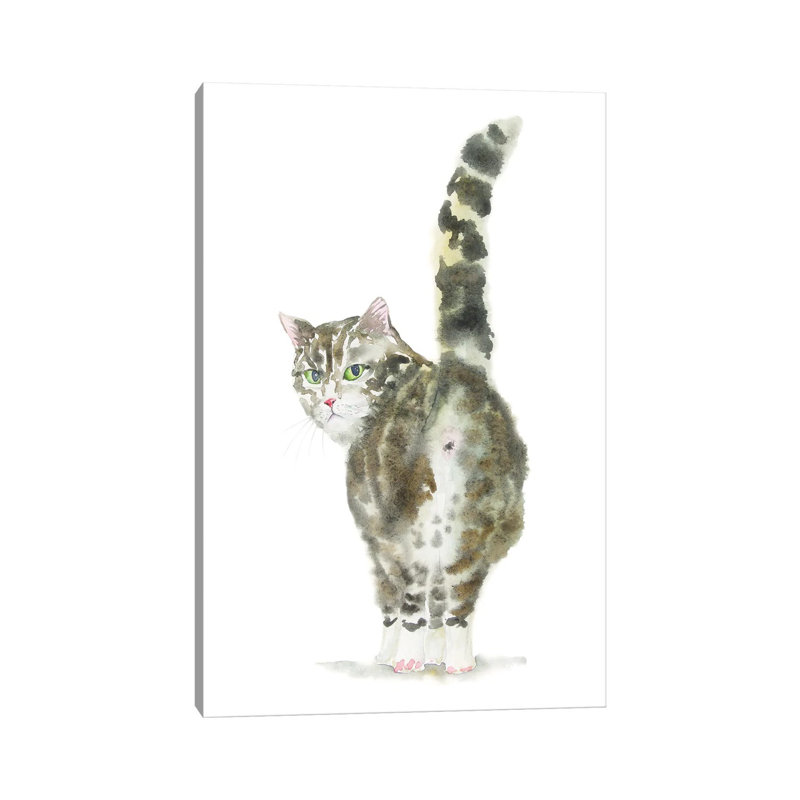 «Tabby Cat Bout» par Alexey Dmitriich Shmyrov - peinture sur toile tendue, H 26 po x l 18 po x 1,5 po