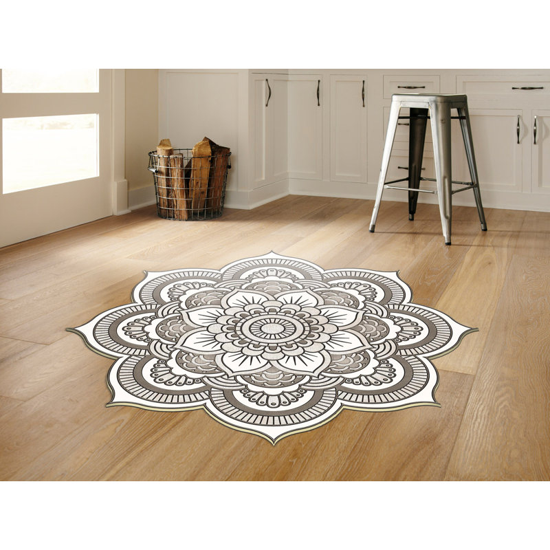 Tapis d'intérieur en polyester tissé à la machine Novelty Weintraub, Nouveauté 5 pi 3 po x 5 pi 3 po