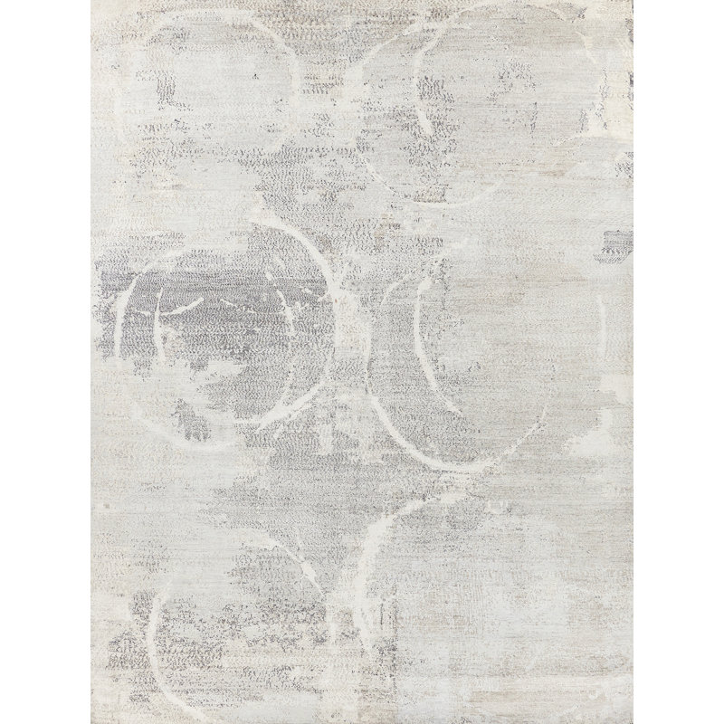 Silk Geometric Area Rug, Rectangle 9' x 12'