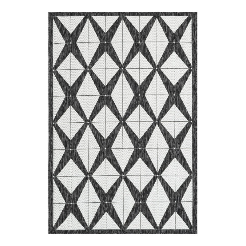 Tapis intérieur / extérieur d'extérieur moderne, Rectangle 4 pi 1 po x 6 pi 1 po