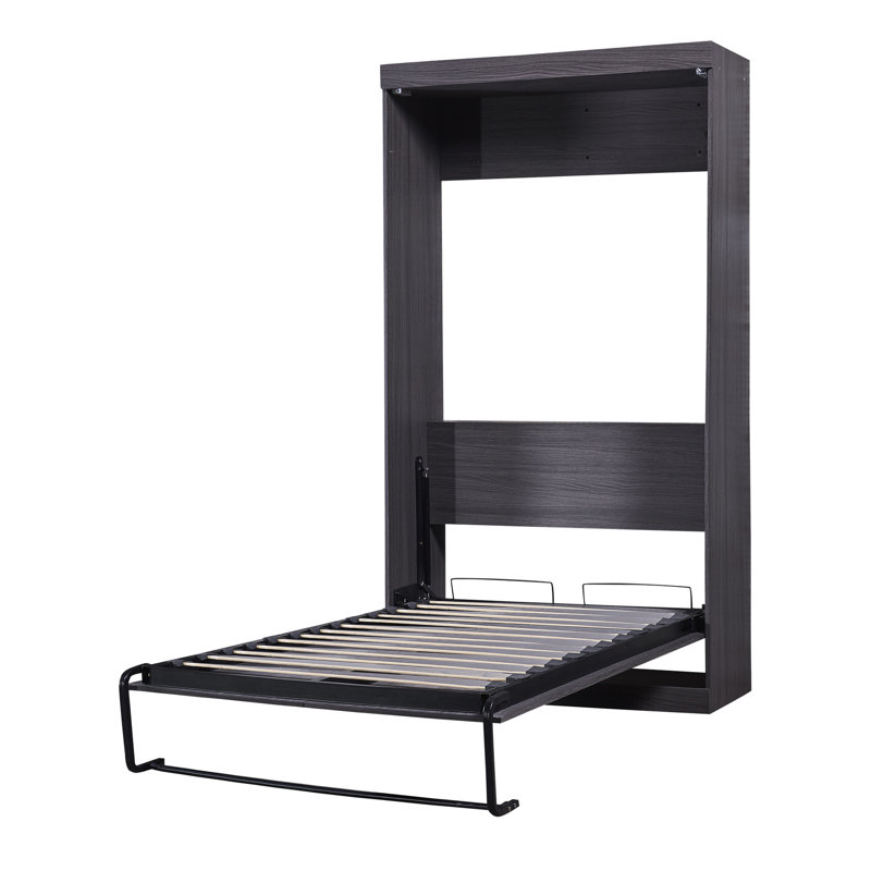 Lit simple gris avec armoire pliable pour le rangement, garde-robe, armoire pliante à 3 grands tiroirs de rangement, couleur