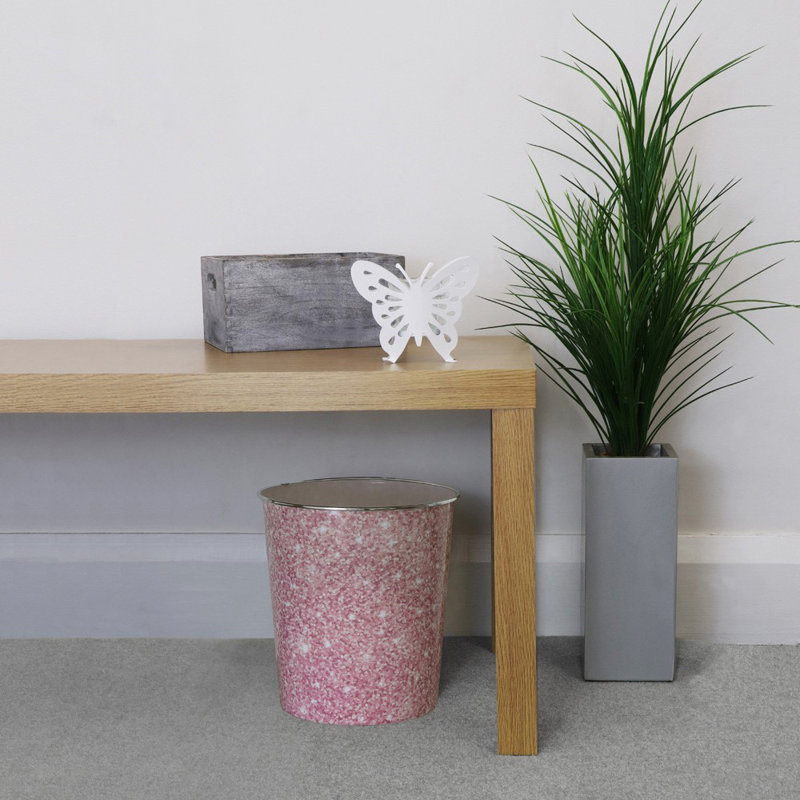 JVL Polypropylene WITH SILVER METAL TRIM ON TOP Decorative Basket