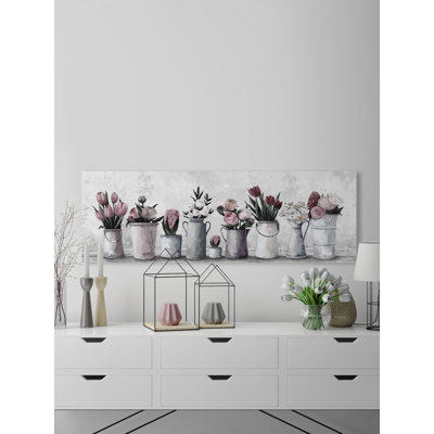" Fresh Pink Tulips " Painting Print