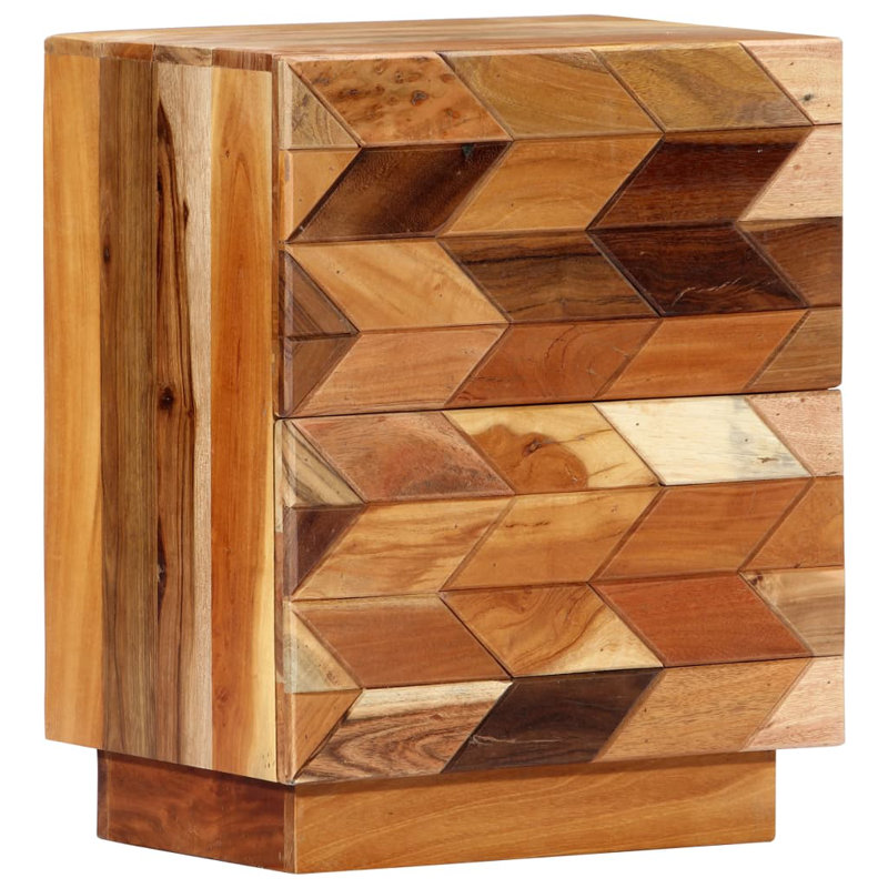 Armoire de chevet en bois récupéré massif de 15,7 po x 11,8 po x 19,7 po