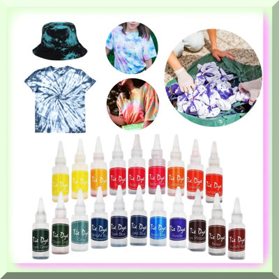 Rainbow Tie-Dye Kit with 20 Colors for Fabric Dyeing