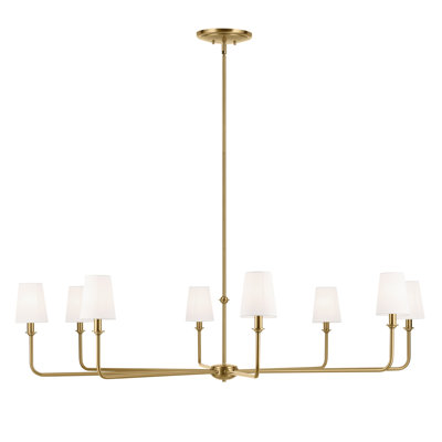 Lustre rond 52 lumières XL 52 "avec abat-jour en lin blanc