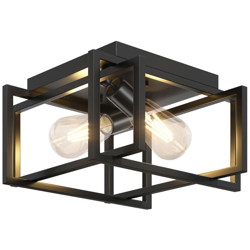 Plafonnier encastré noir 2 lumières