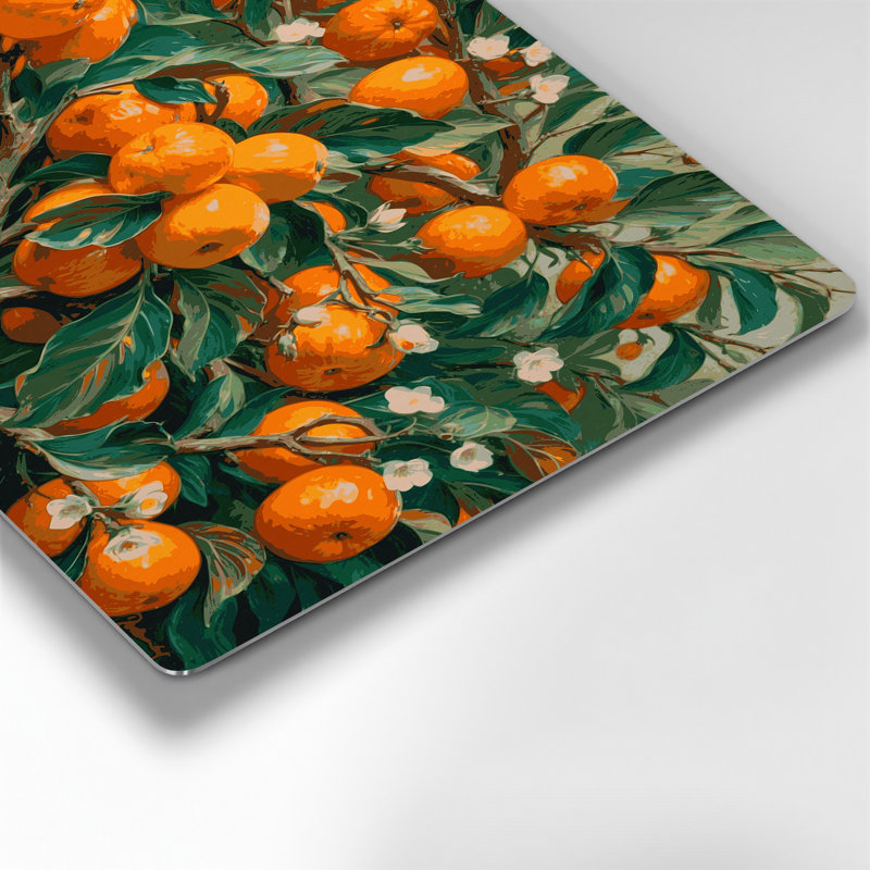 «Fruit Kumquat», art mural en métal vert, H 11 po x l 14 po