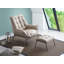 Fauteuil d'appoint et repose-pieds en cuir fleur Zusa-949090184