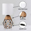Ensemble de 2 lampes de table, lampes de chevet tissées pour table de chevet avec interrupteur marche / arrêt et abat-jour en tissu blanc