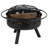 Star and Moon Fire Pit with Mesh Cover & 4 Poly Resin Adirondack Chairs-642565122