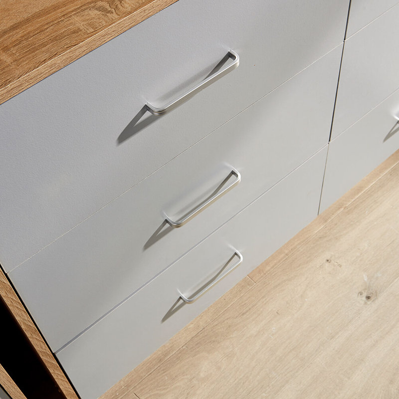 Elilah 120cm W 6 - Drawer Chest of Drawers, Beige/Grey