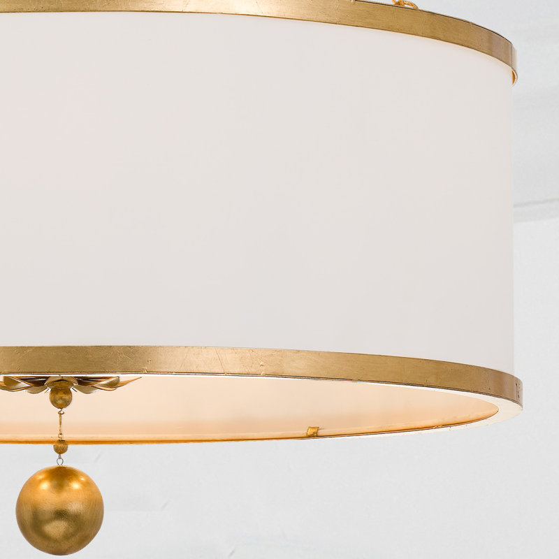 Lustre tambour Adria, Doré, H 31 po x l 24 po