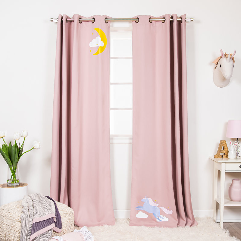 Mikes Room Darkening Curtain Panel Pair, Pink