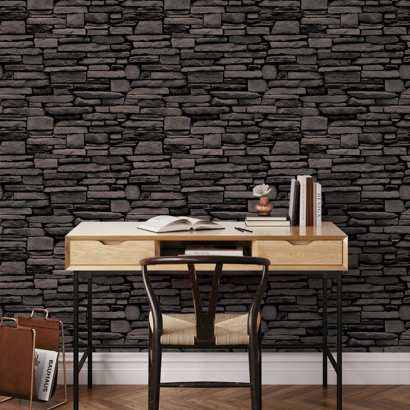 Stone Peel and Stick Wallpaper, Brown