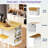 Large Rolling Kitchen Island With Drop Leaf, Power Outlet, Internal Storage Racks, 5 Open Side Racks, 2 Drawers, An Adjustable Shelf-1655004318