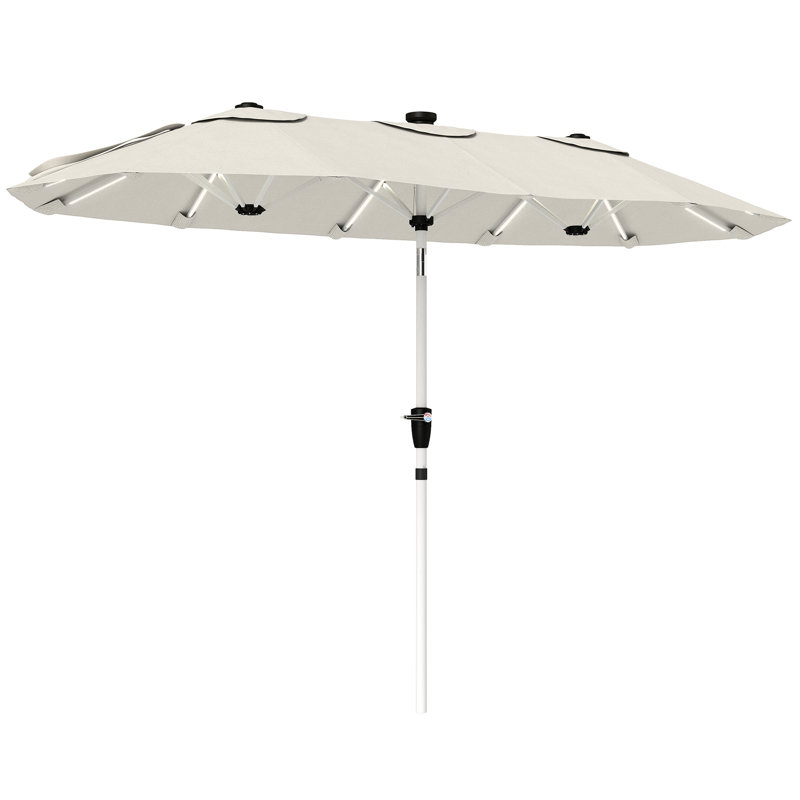 Outsunny Garden Parasol,  Cream White