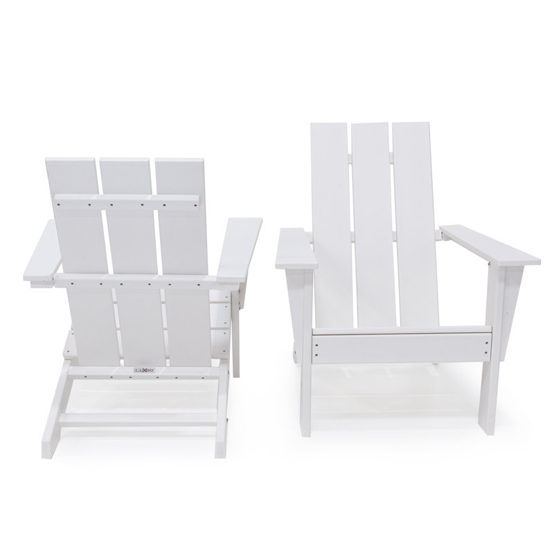 LuXeo Arcadia HDPE Outdoor Adirondack Chair, White