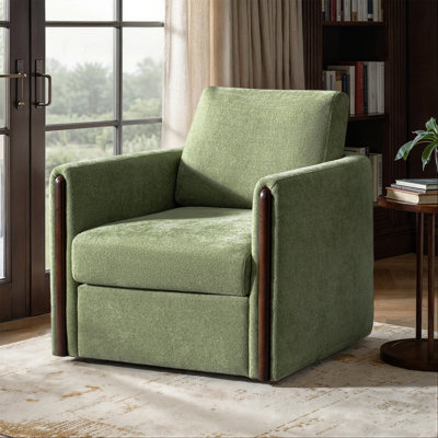 Fauteuil demi-tonneau pivotant en bois massif 31,25 W Nicha