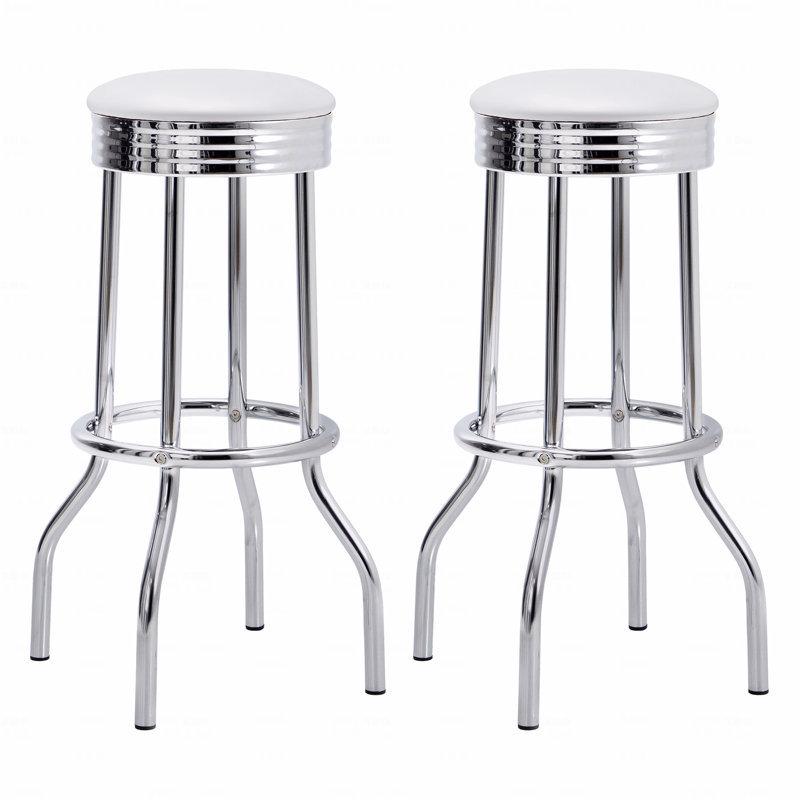 Tabouret de bar pivotant rembourré en métal (ensemble de 2)