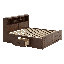 Lit plateforme très grand en bois avec tête de lit, 2 tiroirs et 2 ports USB-1194424866