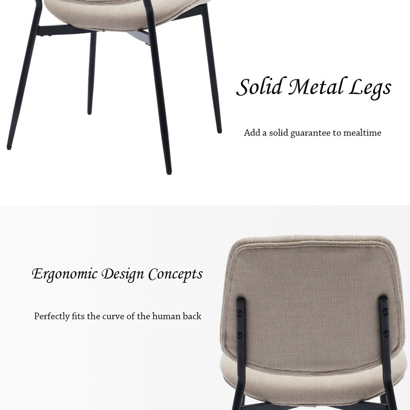 Ensemble de 4 chaises de salle à manger rembourrées à dossier en bois cintré, Kaki