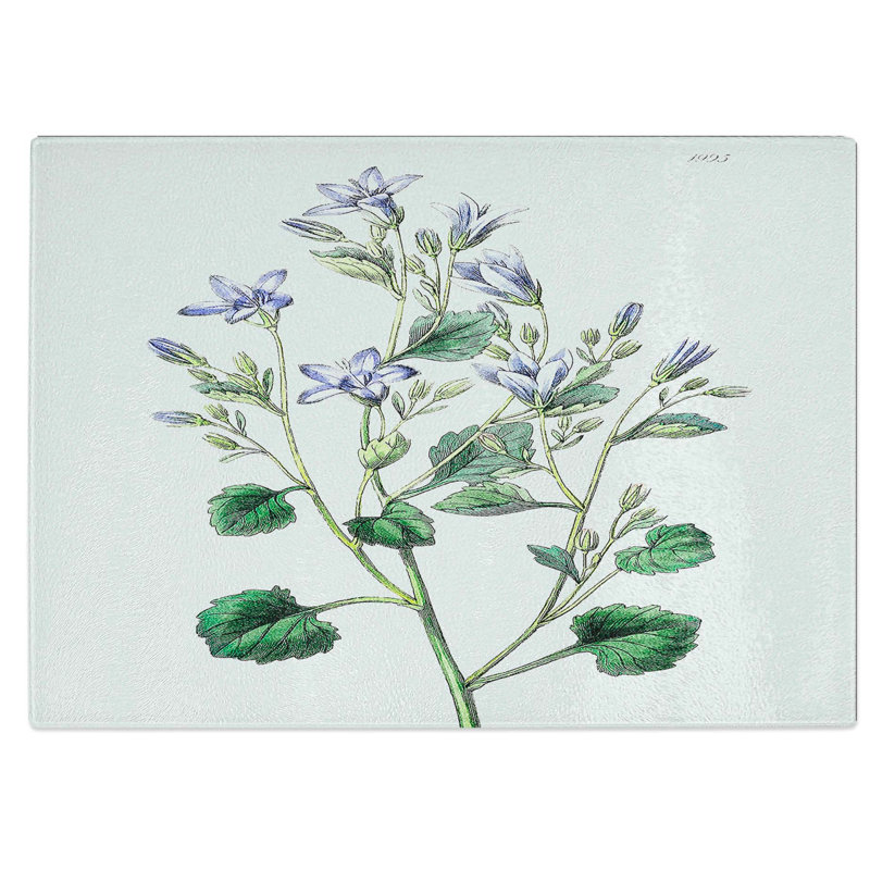 Glass Lilac Bellflowers Chopping Board, 39 cm W x 28.5 cm L
