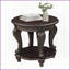 Table basse ronde de 22 po à deux tons pour le salon, pieds en bois d'hévéa massif, tablette résistante à la chaleur, assemblage facile-2131800394-2131800398