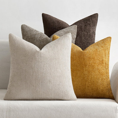 Housses de coussin en chenille 18 po x 18 po