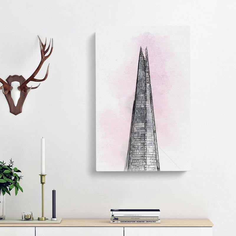 The Shard Building In London In Abstract - Wrapped Canvas Print, 91cm H x 60cm W x 3cm D