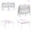 Ensemble de 3 chaises longues de patio avec auvent rétractable et canapé modulaire en métal pour l'extérieur-1016649538