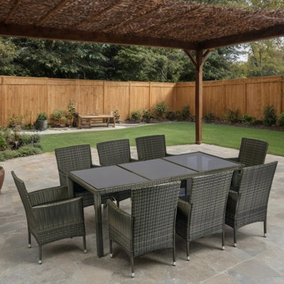 8 - Person Rectangular Outdoor Dining Set With Cushions